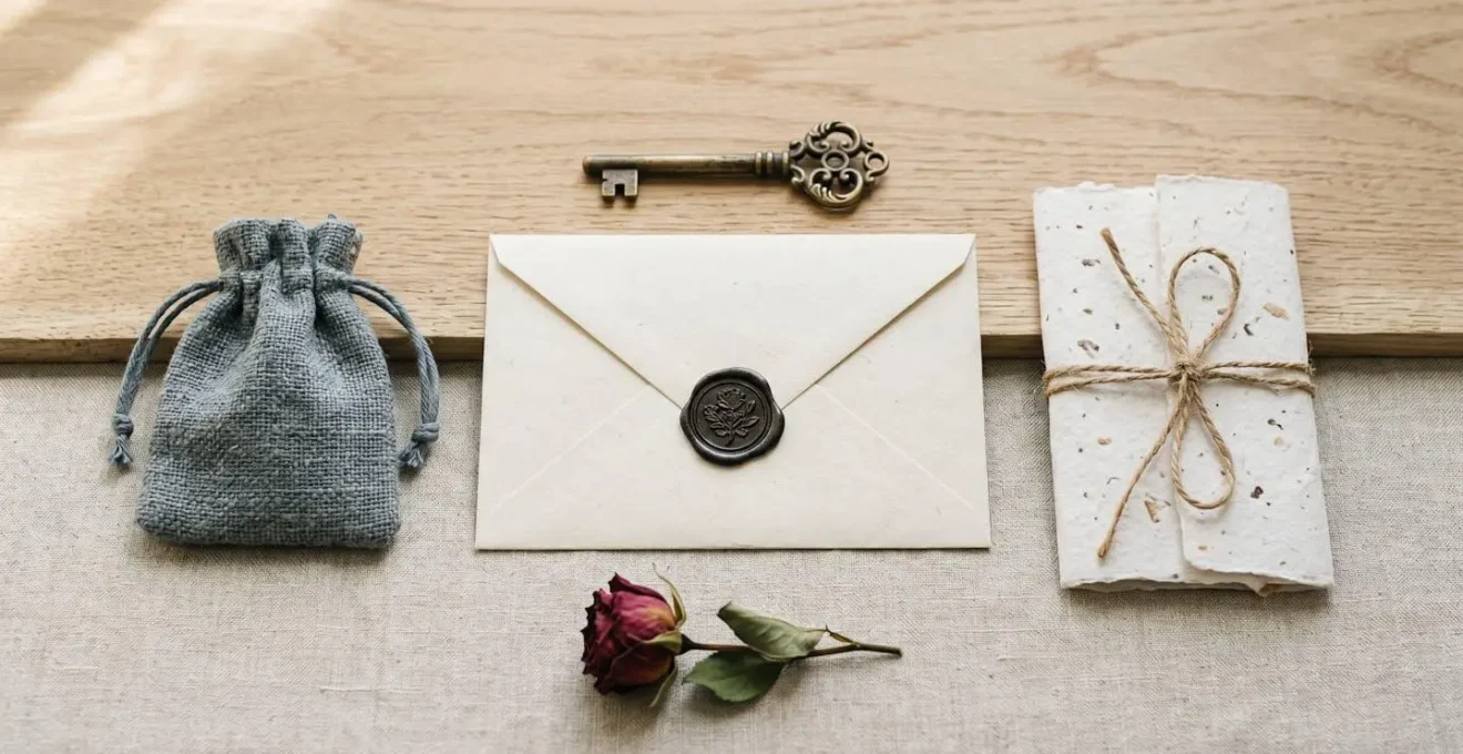 Mise en scène créative d'un bon cadeau accompagné d'objets thématiques évocateurs créant une expérience de déballage mémorable