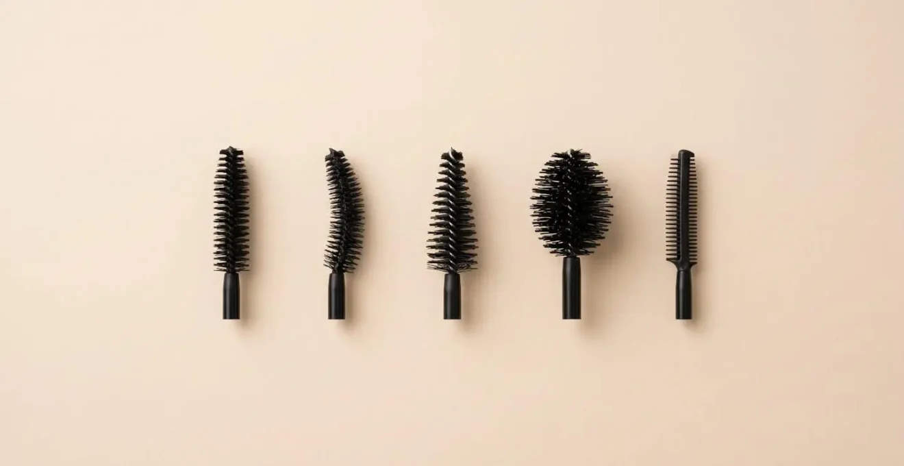 Comparaison visuelle de différentes formes de brosses de mascara adaptées aux divers types de cils
