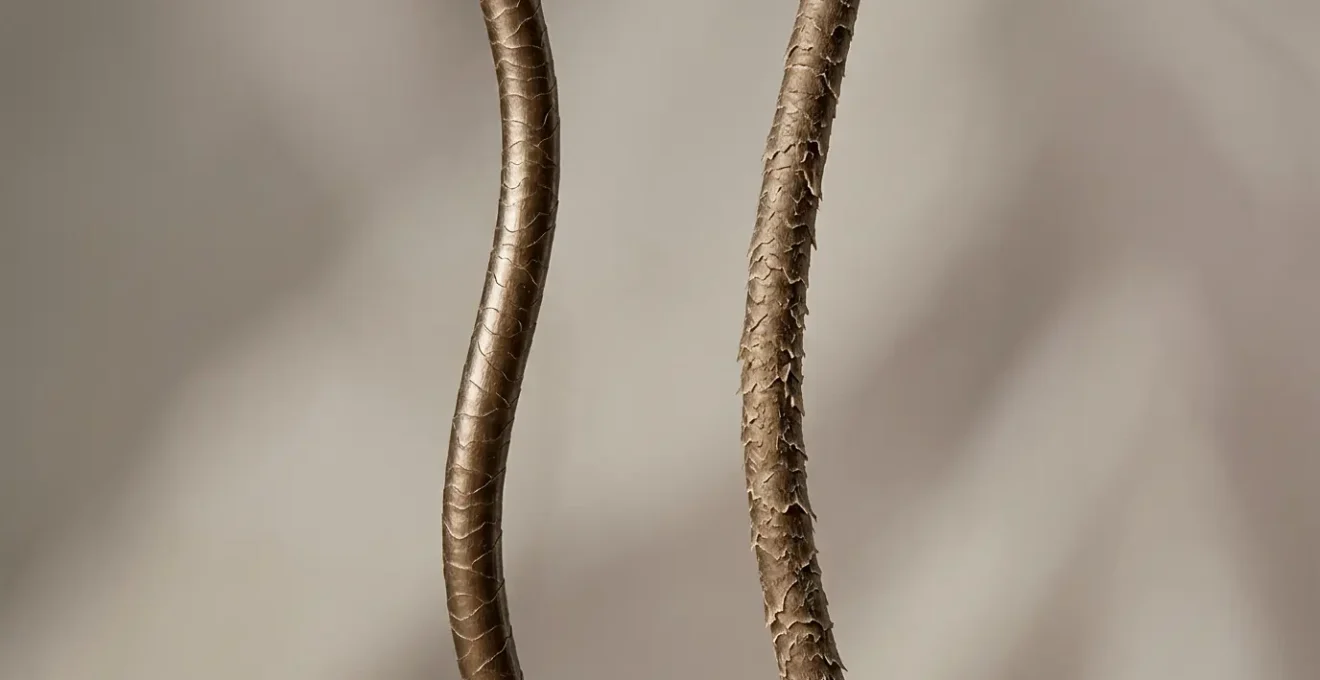 Composition esthétique minimaliste comparant deux mèches de cheveux naturels en lumière douce et contrôlée