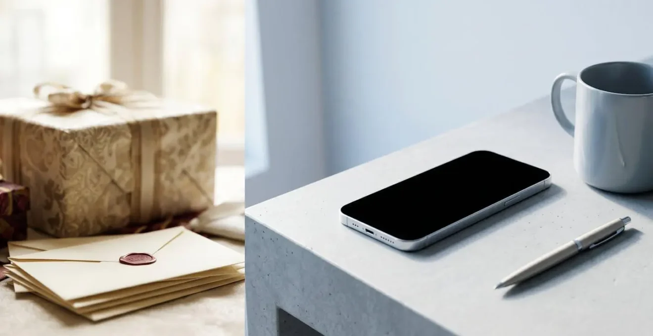 Contraste entre méthode traditionnelle avec une urne et la simplicité moderne d'une cagnotte digitale sur smartphone.