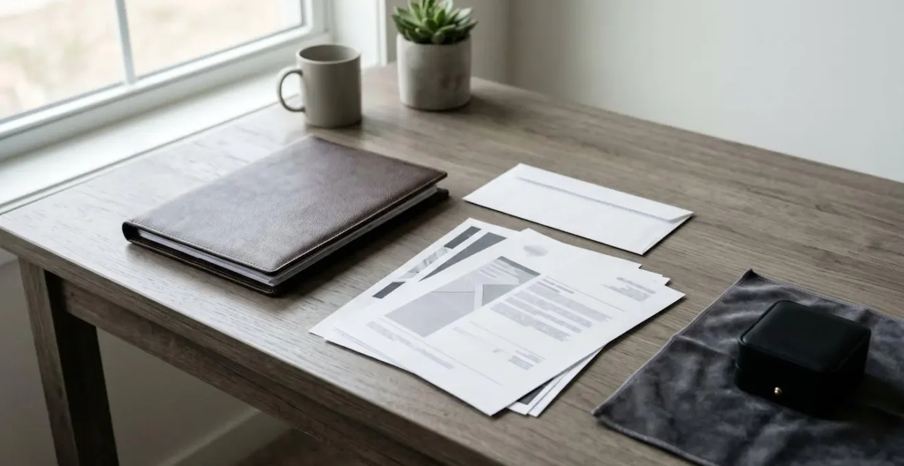 Documents d'assurance et certificats pour protéger une bague de fiançailles de valeur