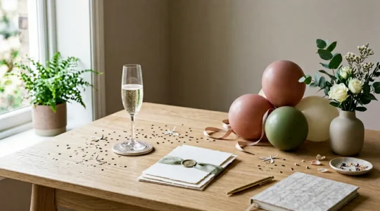 Organisation méticuleuse d'une fête surprise pour un anniversaire de 40 ans avec décoration et planification